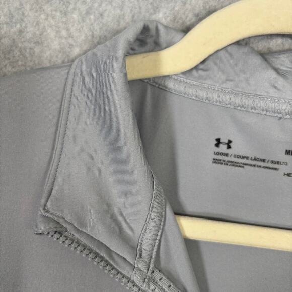 Under Armour Jacket Womens Medium Gray Heat Gear Loose Track Warm Up Pockets - Picture 7 of 13